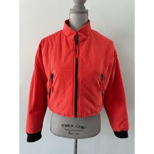 Urban Outfitters Red Orange Cropped Puffer Jacket Gorpcore Streetwear size M
